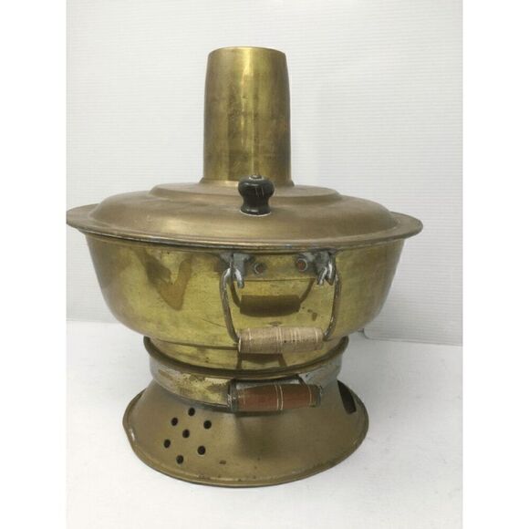 Vintage Brass Asian Hot Pot - Picture 1 of 12